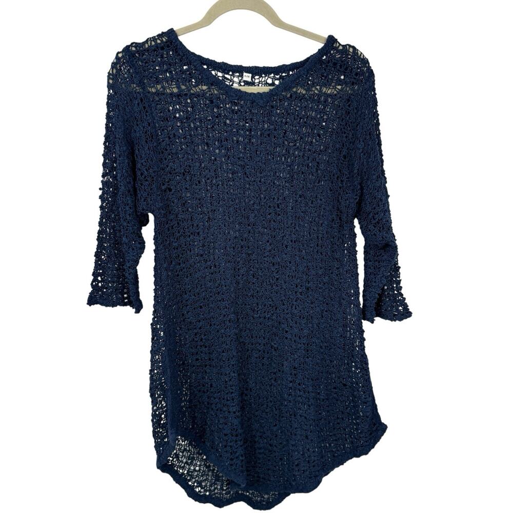 Lost River Clothing S M Navy Crochet Tunic Handmade Boho Festival Top
